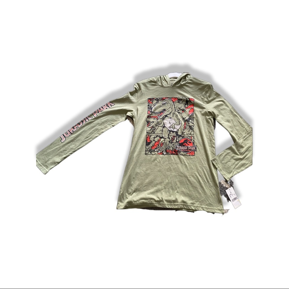 NEW big boy’s shirt with hood XL Jurassic Park